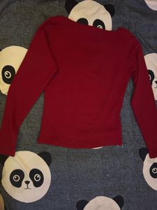 cherry Red Long Sleeve Top