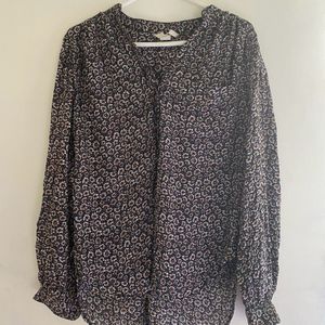 Floral Print Long Sleeve Blouse