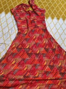 Red Geometric Print Dress
