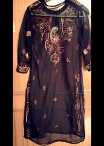 Embroidered Chiffon Kurti