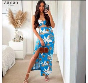 ZARA Floral Cutout Midi Dress