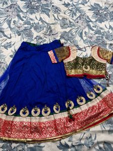 Blue Embroidered Lehenga Choli Set