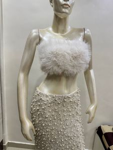 Fur Tube Top With Skirt