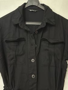 Black Shirt Button Down Dress