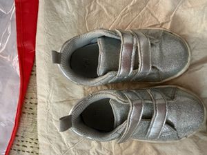 Girls Silver Glitter Sneakers
