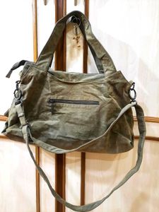Olive Green Studded Fringe Bag
