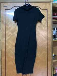 Black Wollen Bodycon Dress
