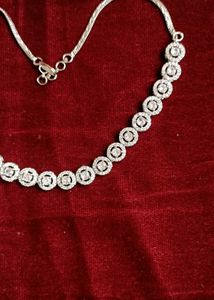 American Diamond Silver Necklace