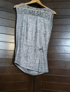 GGPX women Grey Stone Embellished Casual Top
