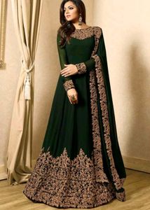 New Gorgeous Green Georgette Anarkali Suit✨