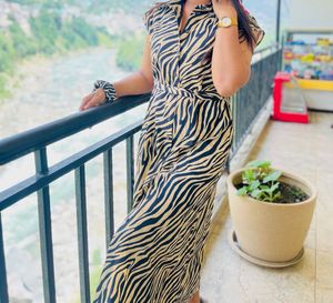 Zebra Print Maxi Dress