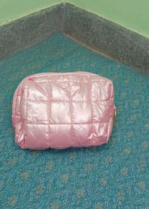 Pink Quilted Makeup/Cosmetic Bag