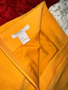 mustard yellow formal skirt