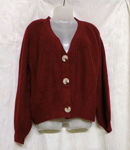 Premium Burgundy Knit Cardigan ♥️
