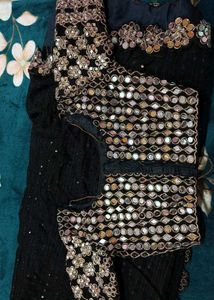 Embellished black saree