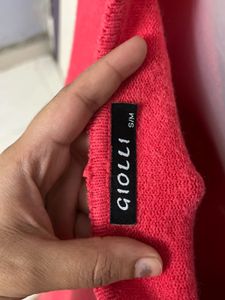 Pintrest Red Knit Sweater Dress with 2 pockets