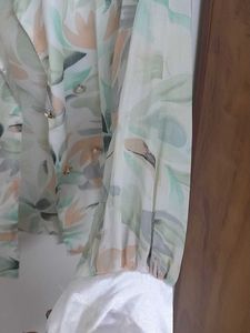 Floral Print Sheer Blouse