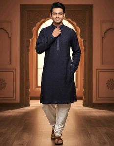 Purple  Embroidered Kurta Set