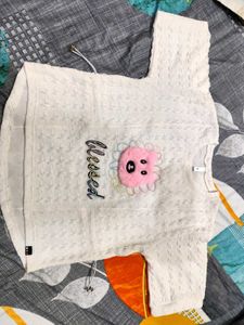Textured White Crop Top