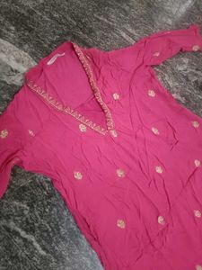 Pink Embroidered Kurta