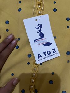 Yellow And Blue Polka Dot Top