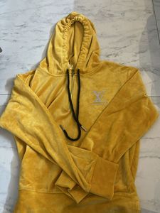 Yellow Velour Hoodie