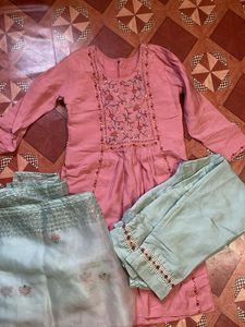 Embroidered Kurta Set with Dupatta