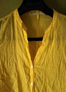 Yellow Cotton flared dress /kurtha