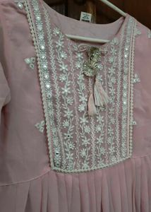 Blush Pink Embroidered Anarkali Dress