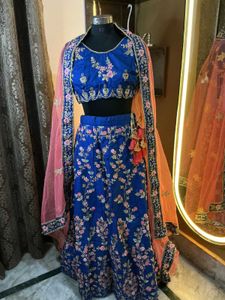 Blue Embroidered Lehenga Choli