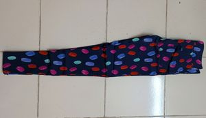 Navy Blue Macron Print Slim Fit Pant