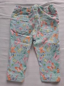 Baby Girl Mint Green Butterfly Pants.