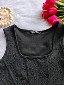 Black Corset Style Crop Top