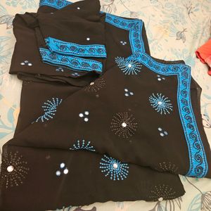 Price Drop Pure Georgette Saree Withd Blou