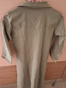 TOUS Olive Green Button-Down Dress