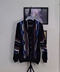 Striped Knit Cardigan Coogi Style