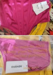 Pink Satin Corset Top