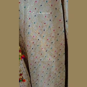 front cut kurti with lehnga wid tessel