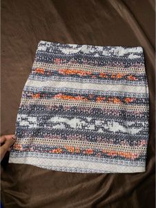 Patterned Mini Skirt