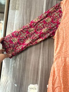 Peach Printed Kurta