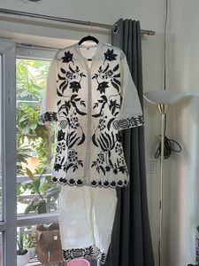 New Cotton Black And cream kutra Pyjama Set