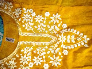 Yellow Embroidered Kurta
