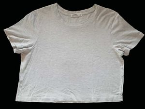 Gray Casual Crop Top