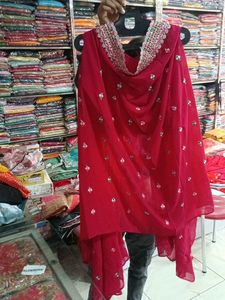 Red Embroidered Salwar Kameez