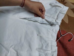 White linen pants