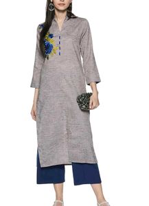 💙🩶 Khadi Look Embroidered Kurta