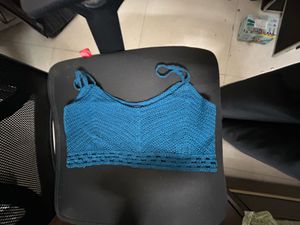 Blue Crochet Bralette Top