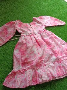 Flower Print Frocks For Girls