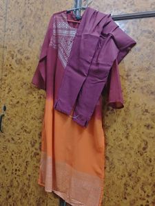 Maroon And Orange Kurta Plazo Set By Lifestyle