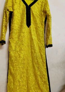 Yellow Net Plazo Suit